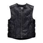 Men's Harley-Davidson Swat II Black Tactical Zippered Leather Vest