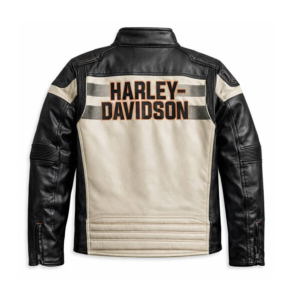 Men's Harley-Davidson Windale Wind-Blocking Colorblock Leather Jacket