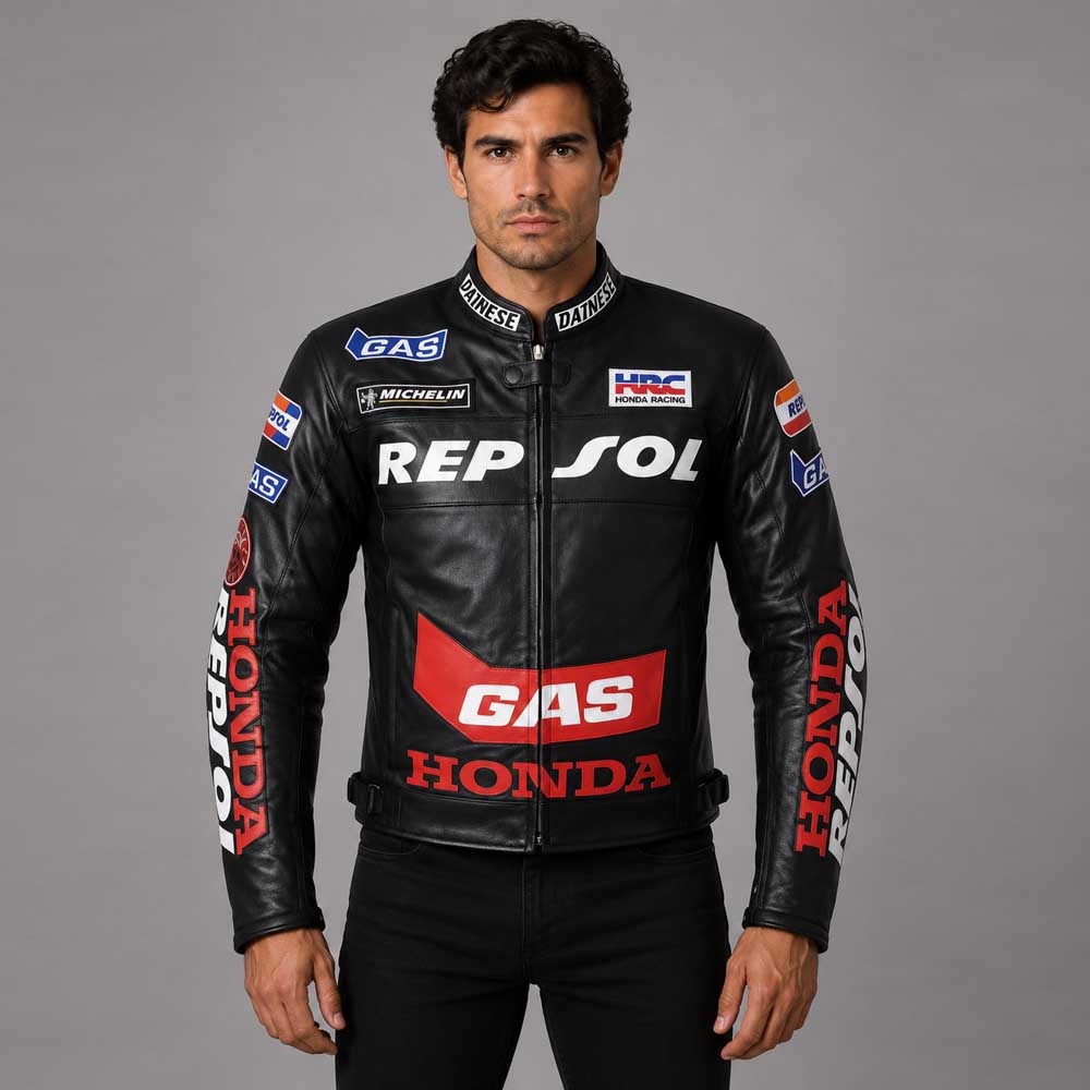 Men’s Honda Repsol Gas Motorbike Leather Jacket