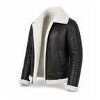 Men’s Charcoal Shearling Aviator Jacket