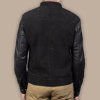Mens Jet Black Bomber Jacket