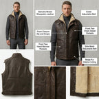 Men Premium Genuine Shearling Leather Vest - B3 Aviator Biker Style