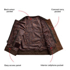 Men's Two-Tone Leather Biker Club Vest