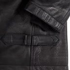 Men's Dark Brown Leather Pea Coat Bomber Jacket