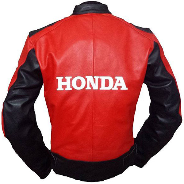 Red Honda Racing Motorbike Leather Jacket