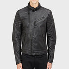 Men’s Summer Leather Motorcycle Jacket Lightweight Biker Style