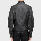 Men’s Summer Leather Motorcycle Jacket Lightweight Biker Style