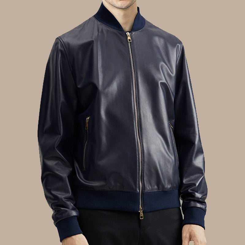 Mens Oxford Blue Bomber Jacket