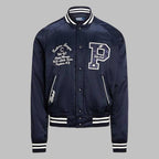 Mens Navy P Letterman Varsity Jacket