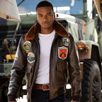 Men's Top Gun G-1 Cowhide Flight Jacket with Patches