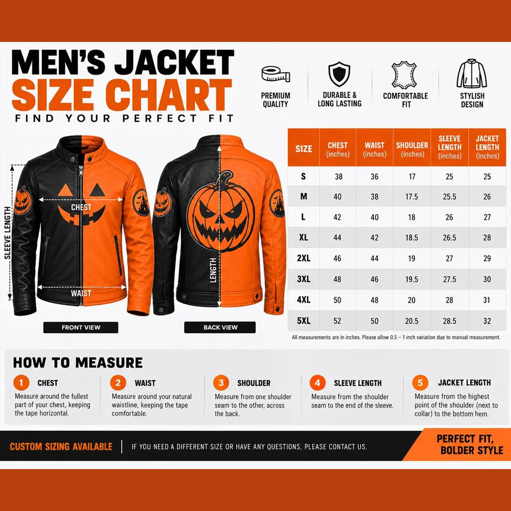 Split Harvest Men’s Pumpkin Cafe Racer Leather Jacket