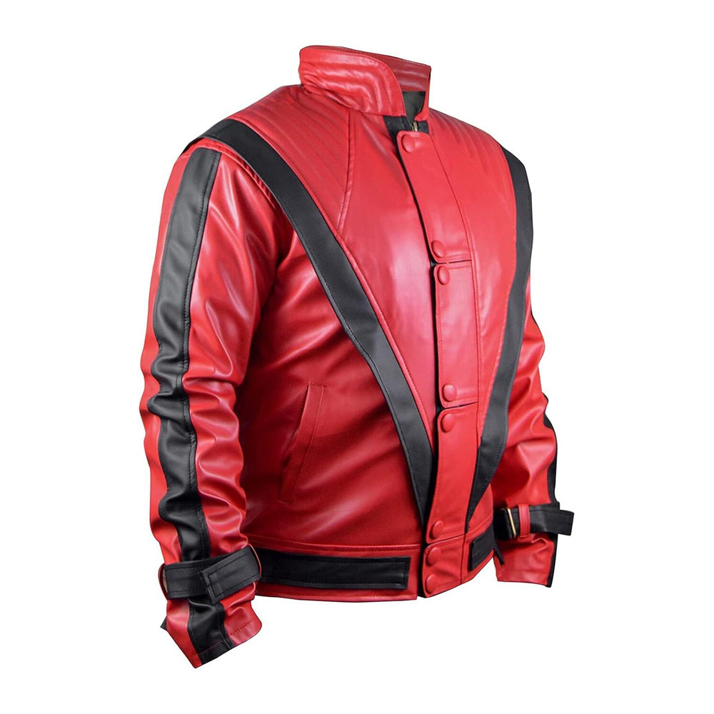 Men’s Michael Jackson Red Thriller Leather Jacket