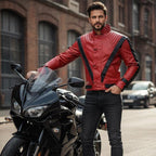 Men’s Michael Jackson Red Thriller Leather Jacket