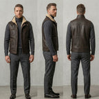 Men Premium Genuine Shearling Leather Vest - B3 Aviator Biker Style