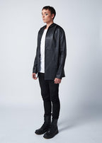 Richie Black Leather Jacket With Hood