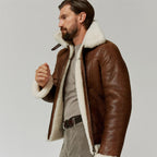 Men's RAF B3 Shearling Aviator Jacket – Weathered Antique Brown