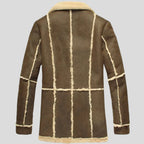 Mens Shearling Brown Sheepskin Leather Coat