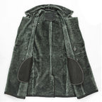 Mens Double Breasted Sheepskin Leather Coat