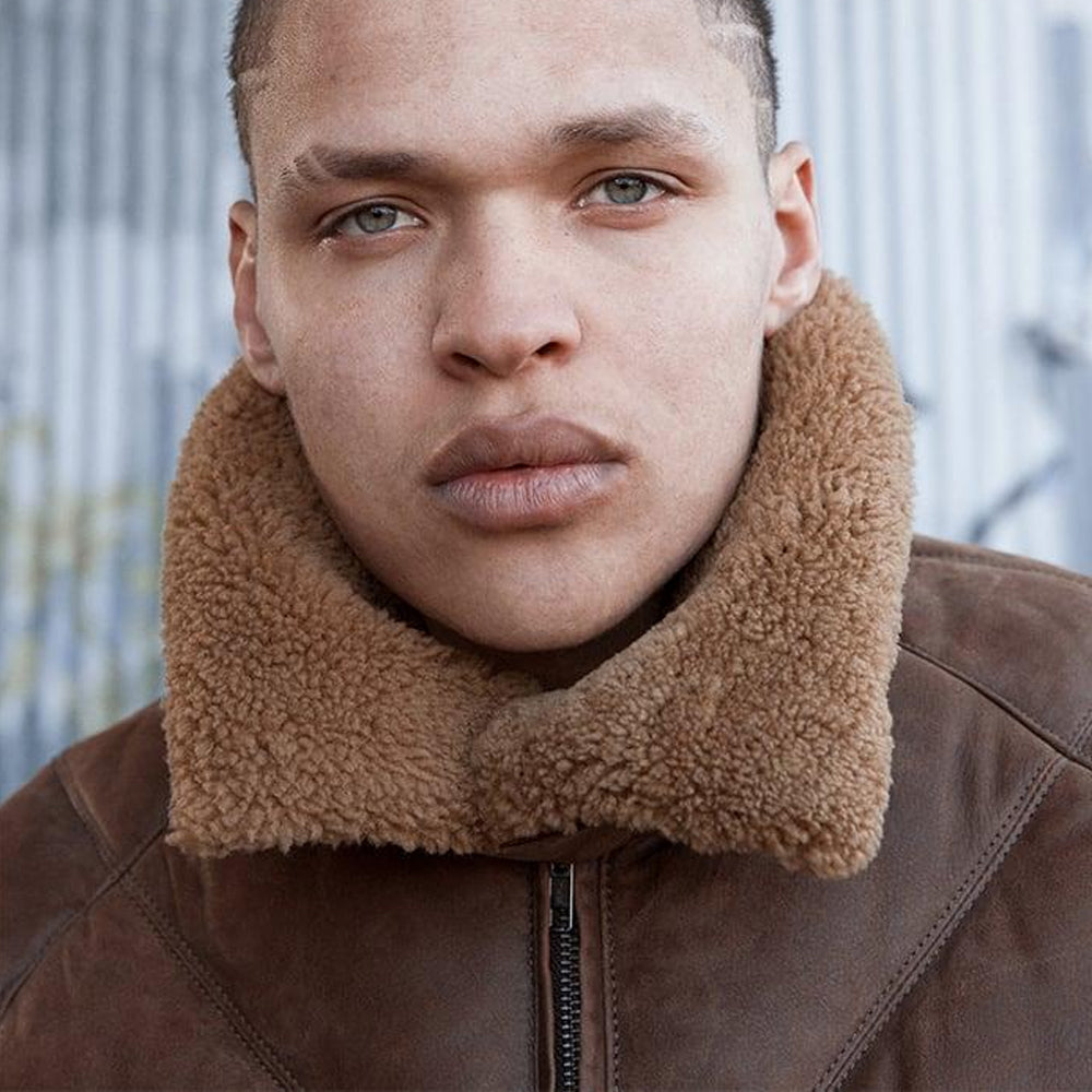 Double Goose Brown Leather Jacket