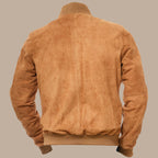 Mens Tan Suede Bomber Jacket