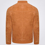 Men’s Tan Suede Bomber Jacket
