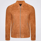 Men’s Tan Suede Bomber Jacket