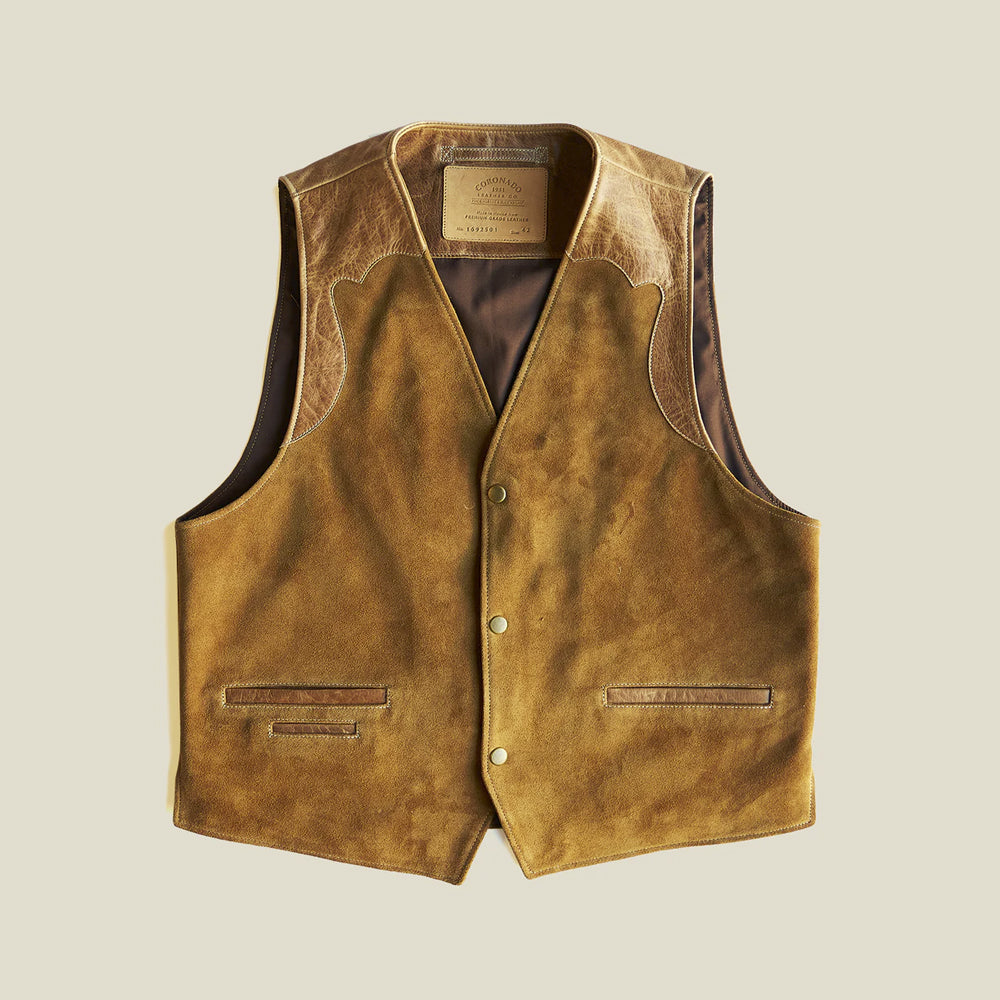 Men’s Tan Suede Ranch Vest