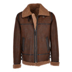 Men's Two-Tone Antique Brown B-3 Curly Shearling Flight Jacket