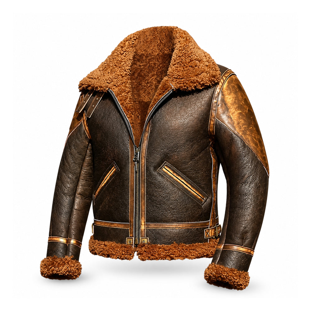 Men’s Two-Tone B3 Shearling Bomber Jacket