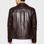 Men’s Urbane Black Leather Motorcycle Jacket Modern Biker Style