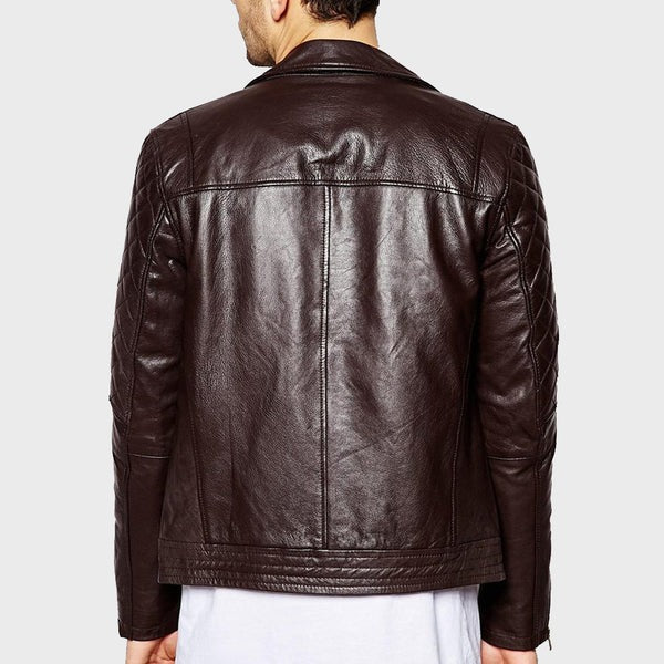 Men’s Urbane Black Leather Motorcycle Jacket Modern Biker Style