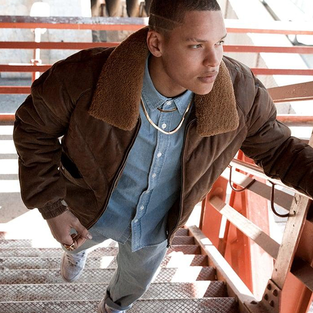 Double Goose Brown Leather Jacket