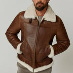 Men's RAF B3 Shearling Aviator Jacket – Weathered Antique Brown