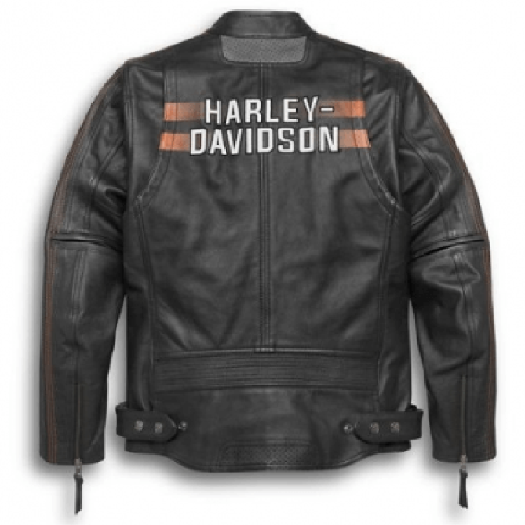Men's Writ Harley Davidson Black Biker Motorcycle Genuine Leather Jacket