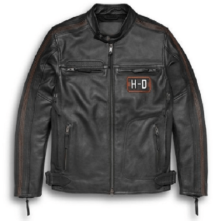 Men's Writ Harley Davidson Black Biker Motorcycle Genuine Leather Jacket
