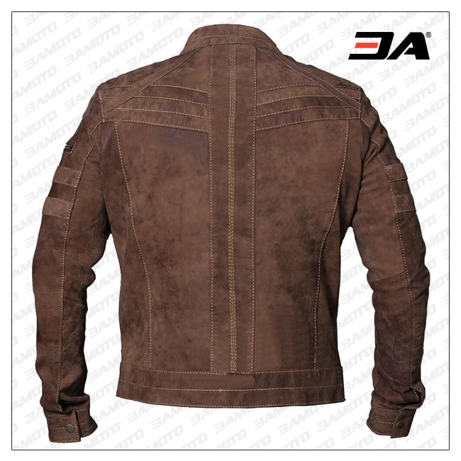 Mens Brown Leather Motorcycle Jacket