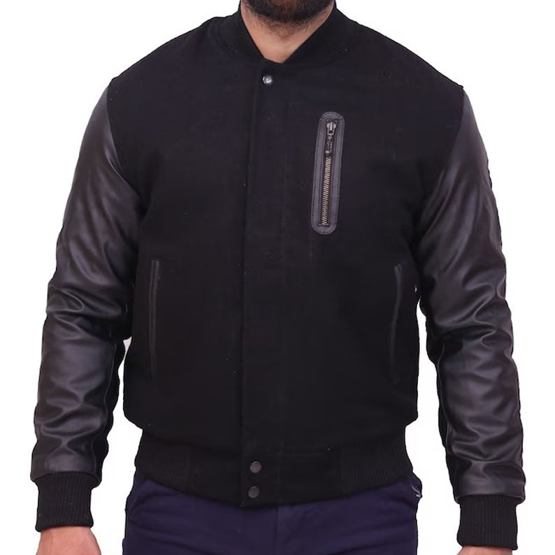 Michael B. Jordan Kobe Destroyer XXIV Battle Varsity Style Faux Leather Sleeves Jacket