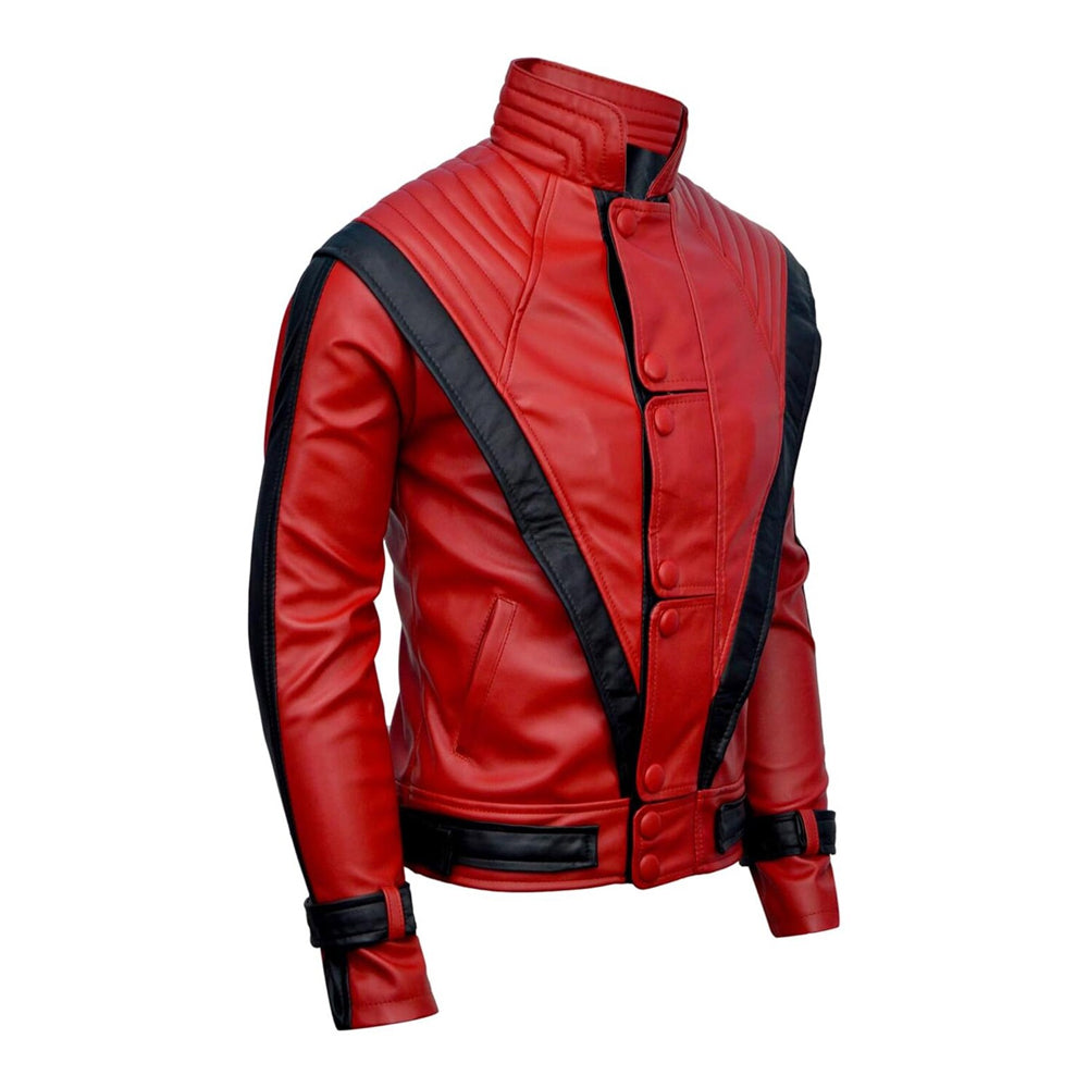 Men’s Michael Jackson Red Thriller Leather Jacket