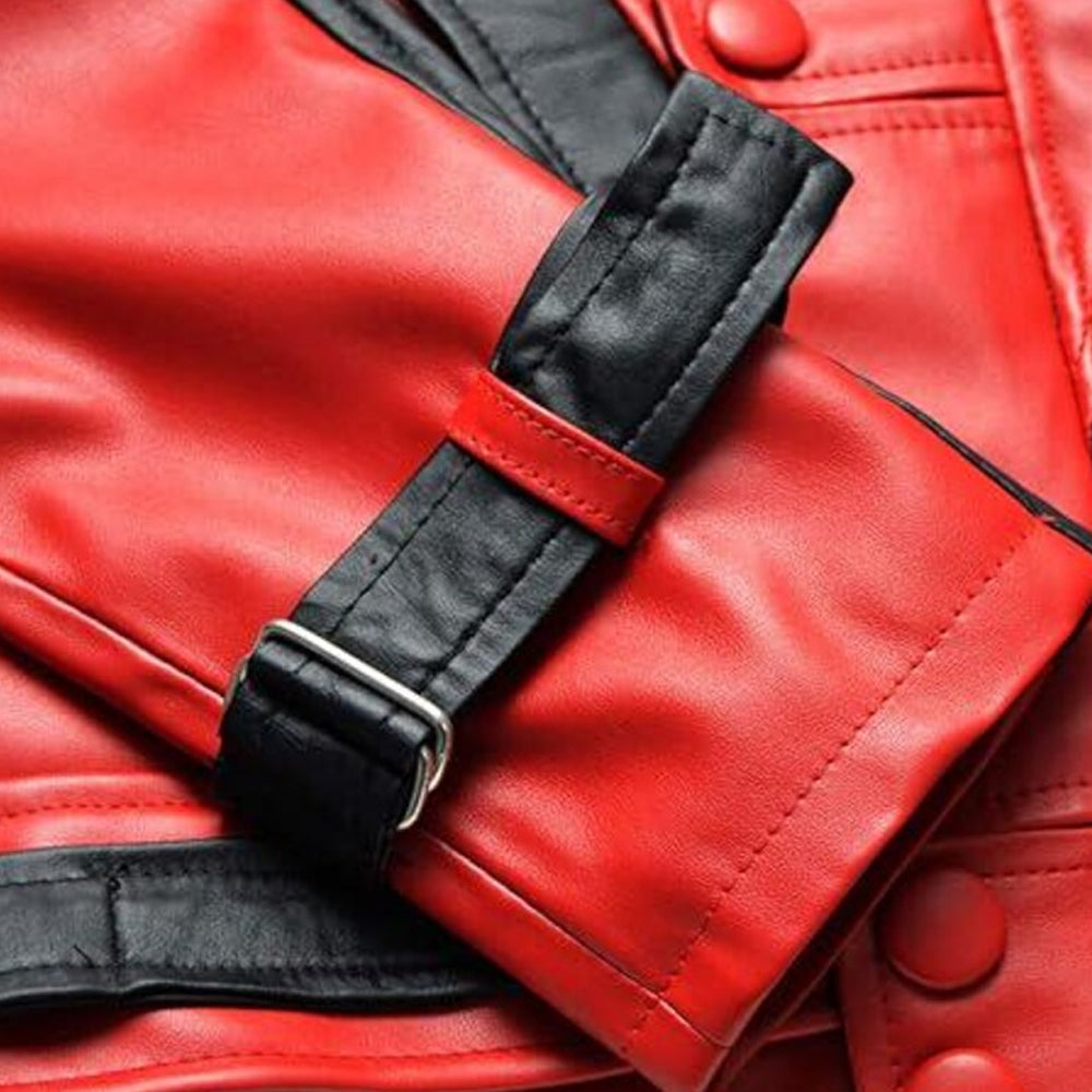 Men’s Michael Jackson Red Thriller Leather Jacket