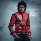 Men’s Michael Jackson Red Thriller Leather Jacket