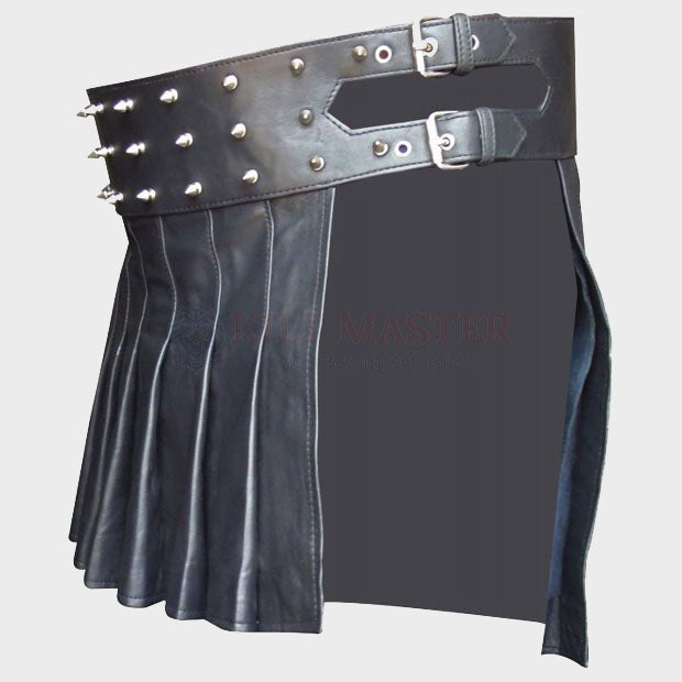 Mini Studded Leather Kilt