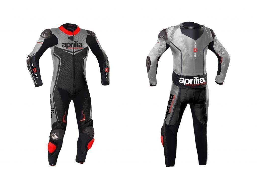 APRILIA MOTORCYCLE LEATHER RACING ONE PIECE GREY SUIT