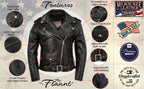 Milwaukee Leather USA MADE MLJKL5004 Women's Black The Flaunt Premium Classic Motorcycle Style Leather Jacket