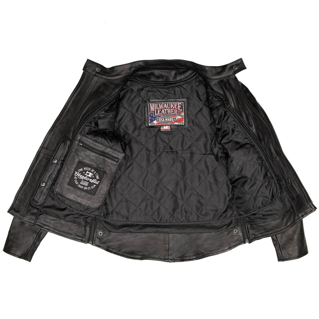 Milwaukee Leather USA MADE MLJKL5002 Women's Black Pristine Premium Motorcycle Leather Jacket