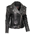 Milwaukee Leather USA MADE MLJKL5004 Women's Black The Flaunt Premium Classic Motorcycle Style Leather Jacket