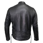 Milwaukee Leather USA MADE MLJKM5002 Men's Black Air Stream Vented Premium Leather Motorcycle Jacket with Side Laces