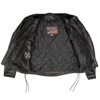 Milwaukee Leather USA MADE MLJKM5002 Men's Black Air Stream Vented Premium Leather Motorcycle Jacket with Side Laces