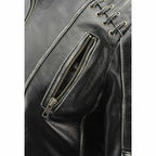 Milwaukee Leather MLL2526 Women's 'Elegant' Distressed Gray Detail Laced Leather Jacket