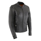 Milwaukee Leather MLL2530 Women's Vented Black Leather Scooter Jacket