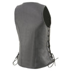 Milwaukee Leather MLL4532 Women's Side Laced Premium Black Leather Motorcycle Rider Vest w/ Cool-Tec Leather Treatement